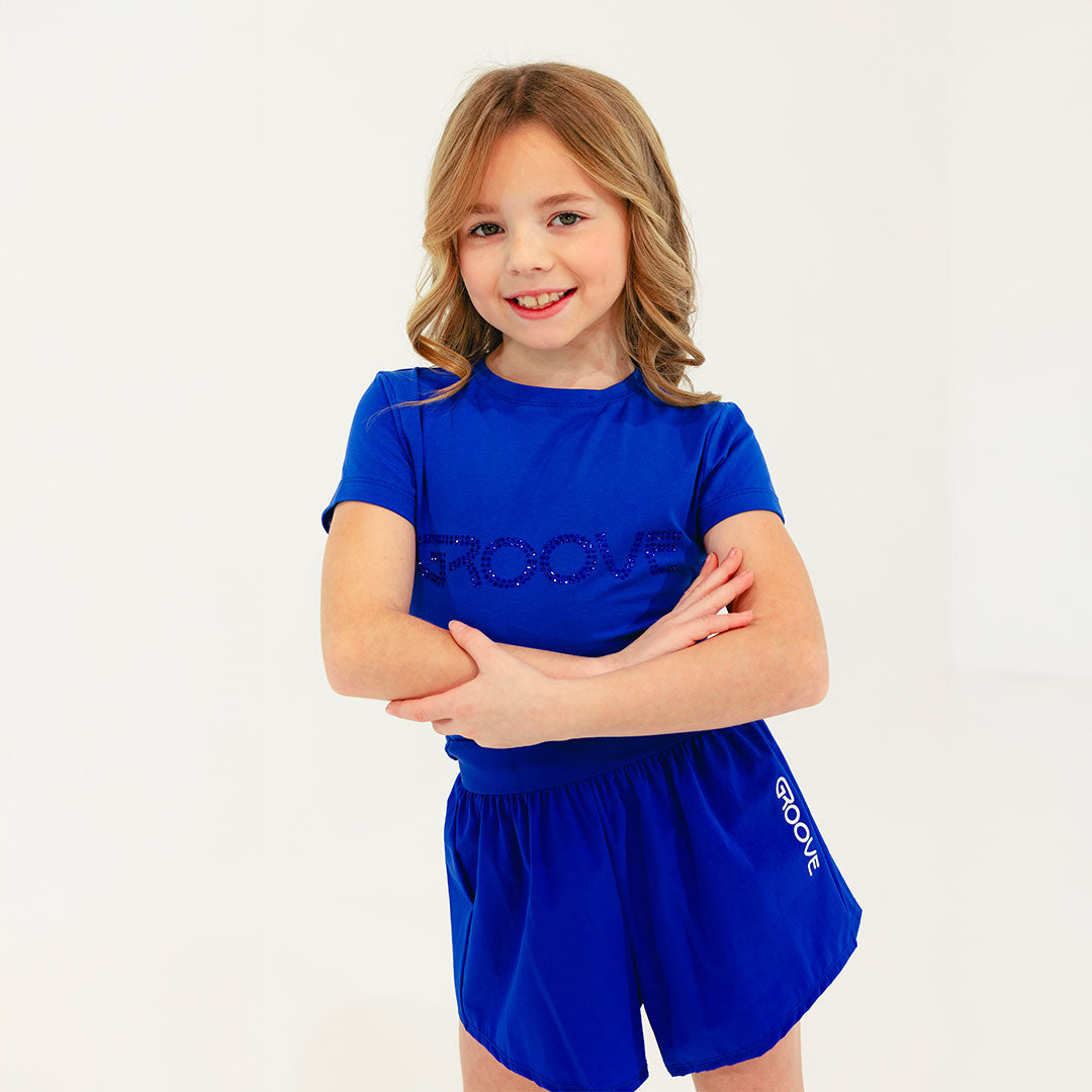 Groove Royal Blue Rhinestone Crop