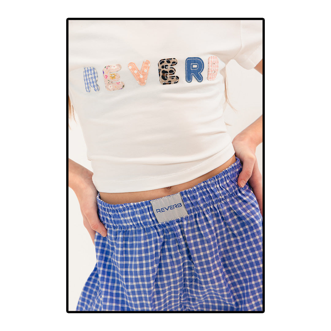 Reverb Blue Gingham Shorts