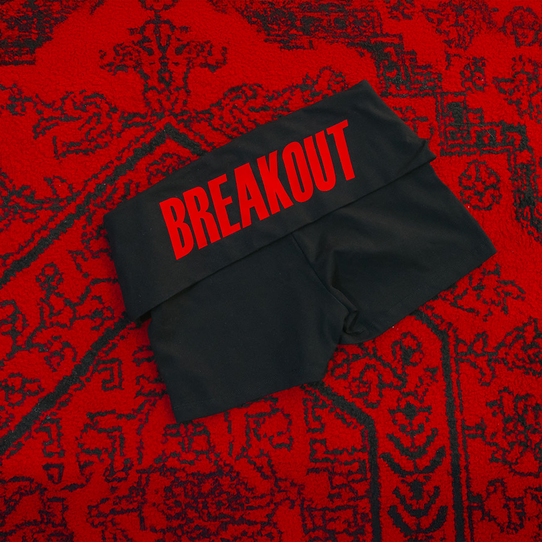 Breakout Black Fold-Over Shorts
