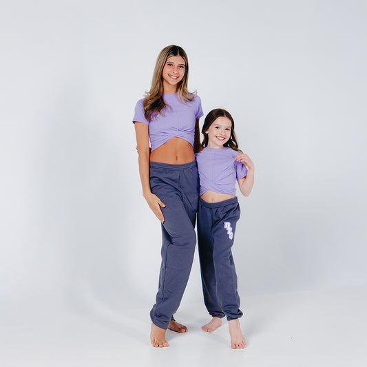 BTS Purple Twist Crop Top