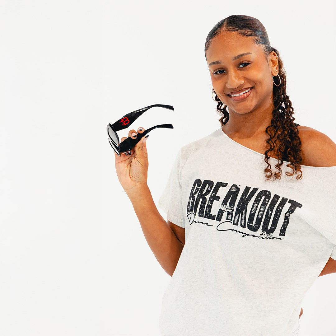 Breakout Gray Off The Shoulder Tee