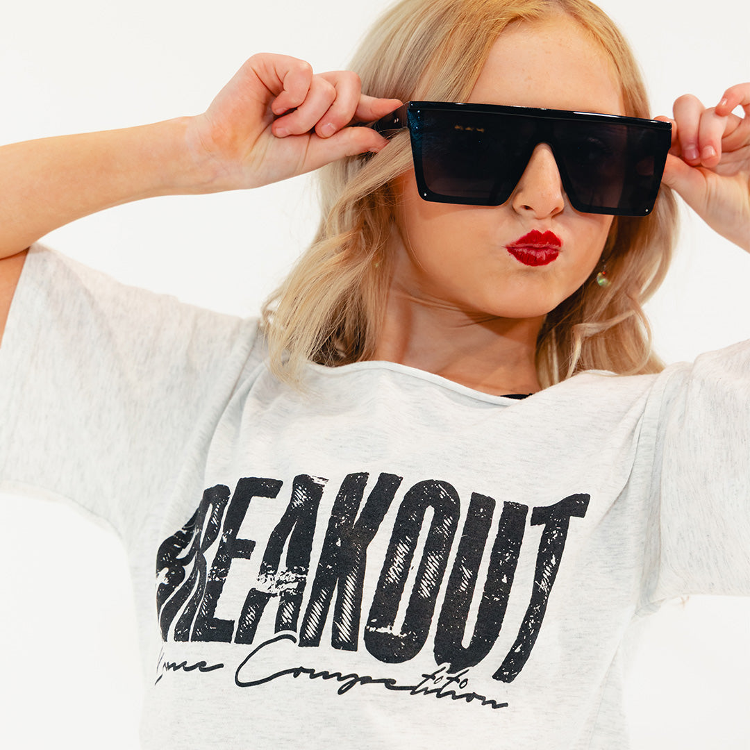 Breakout Gray Off The Shoulder Tee